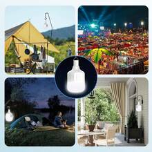 LUCASA Bombilla LED de Emergencia de 80 W, Lampada Recarregavel Bombillas Incluye cable de datos USB Recargable Luz Recargable por USB Ajustable con 18 Horas de Funcionamiento para Cortes de Energía Camping Actividades Al Aire Libre, Tienda de Campaña Hurricane - 30 W [3000 lúmenes] - Ver 6