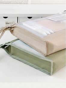 2026 Nueva bolsa organizadora de doble capa de gran , bolsa de almacenamiento de archivos de malla transparente A4 con cremallera, adecuada para estudiantes de primaria, secundaria y preparatoria, gran capacidad para libros de texto, cuadernos y exámenes, 3 opciones de color (azul, rosa, verde) - Multicolor - Ver 4