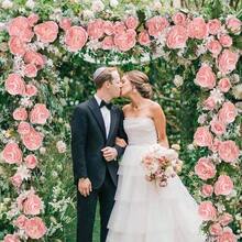 2Pack Artificial Peony Flower Garland - Silk Peony Garland With White Flowers Wedding Party Table Decoration, 6ft/Strand - 粉紅色+1 - 查看 5