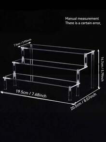 1个亚克力梯形展示架，三层梯形展示架，家居收纳展示架，珠宝化妆品展示架，多层透明收纳展示架，蛋糕架，香水架 - 透明 - 查看 6