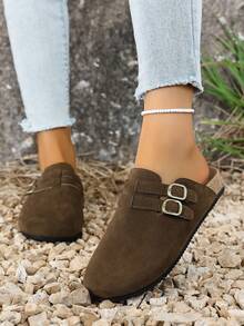 Women's Fashion Plus Size Flat Slippers - Brown - View 2