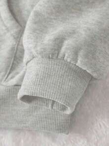 American Polyester Hoodie With Smiling Car Pattern For Women - Light Grey - View 3