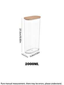 1个竹盖密封罐，透明食品罐，适用于家庭厨房，可冷藏保鲜，容量可选500毫升、1000毫升、1500毫升，可存放各种谷物、糖果、意面、坚果和零食等，厨房收纳用品，可置于冰箱冷藏保鲜。 - 摩卡棕 - 查看 16