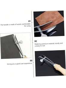 EstiloCOHEALI Herramienta De PresióN De Bordes De Cuero DiseñO Profesional Para ArtesaníA Mango CóModo Ideal Para Costura Y Plegado De BordesVersióN Mejorada - 1 - Ver 9