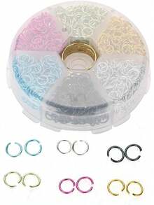 EstiloAnillos de Salto de Colores, 1080 Piezas 6 Colores Anillos de Salto Abiertos Joyería de Aluminio Mixto Coloridos Abiertos de Hierro Creación Kit Cierres para Manualidades DIY LlaverosVersión mejorada - 1 - Ver 10