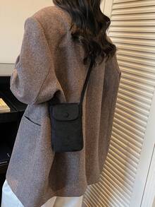 HAILIAN Women's Simple, Solid Color, Versatile, Portable Single Shoulder Crossbody Bag With Large Capacity, Suitable For Women's Work, Commuting, Business Trips, Shopping, Travel Accessories, Gift Giving, Small Gifts For Best Friends - Black - View 7