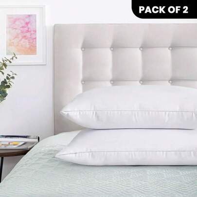 Hotel Quality Bounce Back Pillow Pair Hypoallergenic Ultra-Soft Resilient For Restful Sleep