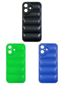 Ốp điện thoại mềm mại, chống sốc màu đen/xanh dương/xanh lá huỳnh quang, chất liệu 3D mềm mại với thiết kế viền chống trượt, tương thích với iPhone 11/12/13/14/15 Pro Max/16/16 Plus/16 Pro/16 Pro Max/17 Pro Max/17. - Nhiều màu - Xem 31