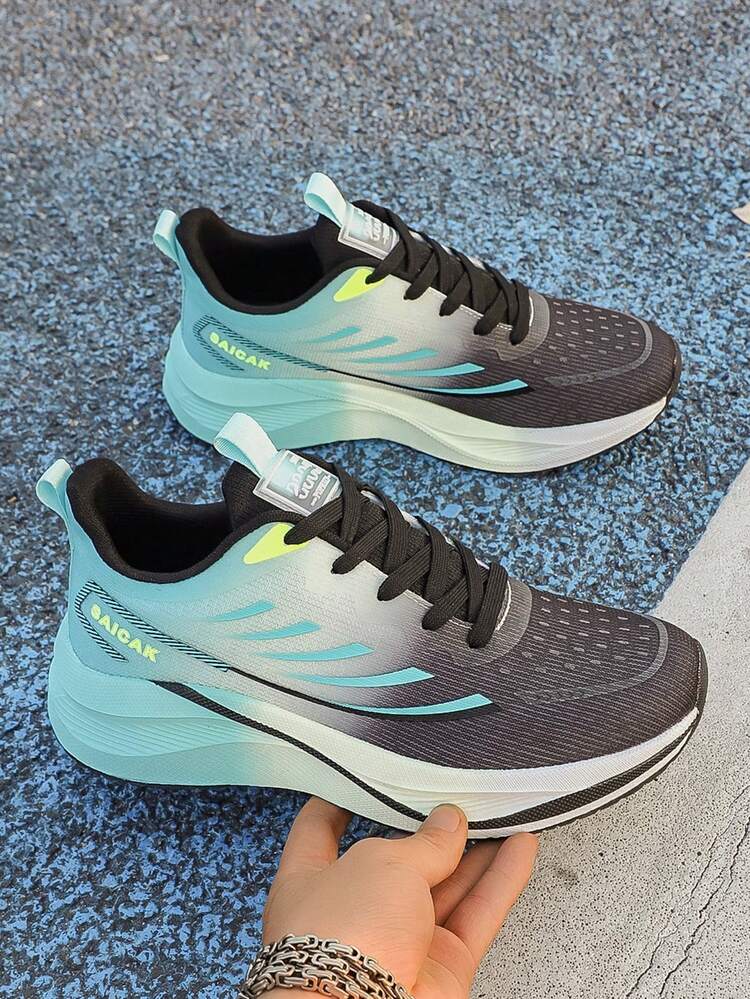 Men's Lightweight & Fashionable Sports Shoes - Lightweight, Comfortable, Non-Slip, Breathable. Shock-Absorbing Running Shoes, Round Toe Low-Top Thick-Sole Lace-Up Men's Casual Sports Shoes, Fashionable Tennis Shoes, Casual Sports Shoes With Low-Top MD Outsole, Suitable For Sports, Commuting, Shopping, Vacation - dark blue - View 6