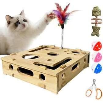 Multi-Function Cat Nail File Box, Includes Nail File, 3 Claw Shaped Balls, And 1 Fish Shaped Chew Toy - A Versatile Cat Nail Care Toy