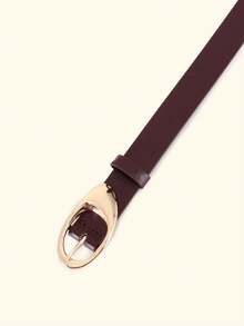 1pc Black Fashionable Women's Skinny Waist Belt With Buckle - Belt - View 9