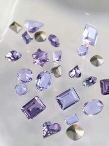 10颗新款美甲饰品K9水晶水钻，紫色超闪亮美甲贴纸，水滴尖底水钻，美甲装饰，DIY美甲水钻，美甲配件，美甲用品，美甲宝石 - 彩色 - 查看 4