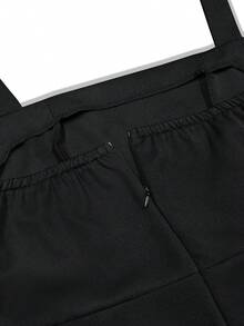 女士优雅露背系带修身纯黑色迷你连衣裙，适合春夏场合 - 黑色 - 查看 5