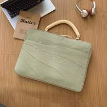 YOONI 韩版奶油色加厚笔记本电脑包，可手提/肩背，配有可拆卸肩带，防震设计，适用于 13/14/15.6/16 英寸笔记本电脑 - 彩色 - 查看 15