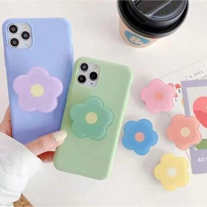 Korean Fashion Ins Style Phone Holder, Cute Resin Flower Air Cushion Ring Grip Stand, Fresh & Elegant Color, Comfortable Feel, Slouchy Phone Holder