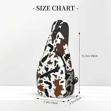Cow Print Sling Bag For Women Crossbody Bag Cute Animal Skin Texture Black Brown Cowhide Sling Backpack For Men Abstract Animal Spots Pattern Shoulder Bag Gym Sports Travel HiFKing Daypack - BrownBlackWhite - 查看 3