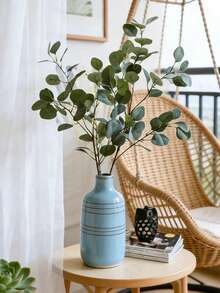 1 根 90 厘米仿真桉树枝 | 丝绸塑料绿植，适用于家居/婚礼/派对装饰，是情人节送给女性和母亲的完美礼物，也适合花园、园艺和野餐。 - 綠色 - 查看 8