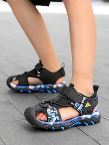 儿童运动凉鞋，包头凉鞋，新款夏季沙滩鞋，男童运动凉鞋，带魔术贴，方便穿脱，保护脚趾，两种颜色可选 - 黃色 - 查看 7