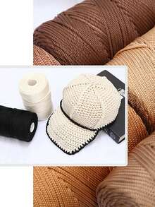 1pc Lightweight Hollow Ramie Yarn, Handmade, High-Quality Polyester Braided Rope, Suitable For Crochet, Bags, Wall Hangings, Carpets, DIY Crafts