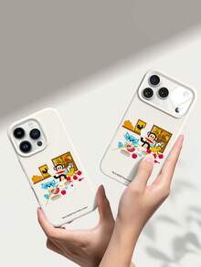 Paul Frank 官方授权液态硅胶手机壳，全包防震摄像头保护，猴子、猫、长颈鹿烹饪图案，全新设计，兼容 13/14/15/16/17 Pro Max - 彩色 - 查看 6