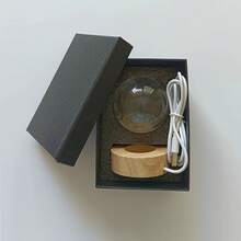 1pc 3D Laser Engraved Love Heart Cloud Crystal Ball Night Light - USB Powered, Wooden Base, Perfect LED Lighting Ball Lamp For Bedroom And Living Room Decoration, Ideal Gift For Couples, Friends, And Family On Christmas, Halloween, Thanksgiving, Valentine's Day - 6厘米 / 2.36英寸 - 查看 8