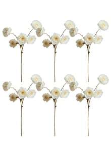 1/3/6支装仿真丝牡丹花，长茎，适用于婚礼、庆典装饰、DIY插花、客厅、卧室、餐厅家居装饰、返校用品