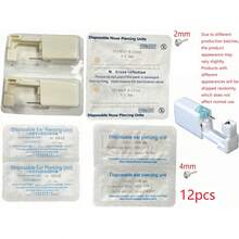 6pcs Disposable Ear Piercing Gun With Built-In Ear Studs-Safety Self Ear Piercing Tool Set Disposable Sterile Piercing Unit Studs Flower Style Piercing Gun Piercer Tool Machine Body Piercing Jewelry