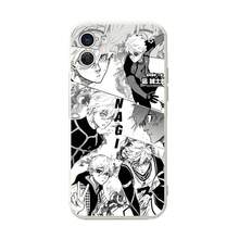 Blue Lock Anime Phone Case For  14/15 Pro/Pro Max - Shockproof Protective Cover With Seishiro Nagi/Alexis Ness Manga Panel Print, Black & White Accessory For Blue Lock Fans - Multicolor - Ver 7