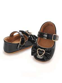 Modische weiche Prinzessin Mary Jane Schuhe für Babymädchen, 0-1 Jahre alt, Frühling/Herbst - Schwarz - Übersicht 6