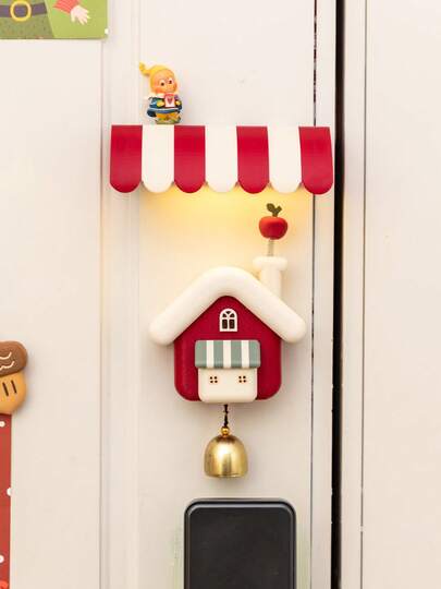 1pc Creative Cute 3D Tree House Fridge Magnet, Cartoon Magnetic Sticker With Bell, Suitable For Office Whiteboard, Dishwasher, Pegboard, Kitchen, Home Decor, Fun Gift, Birthday Gift, New Year Decoration, Valentine's Day Gift