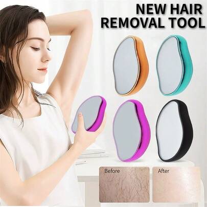1pc Manual Hair Removal Tool | Gentle Depilation & Smooth, Waterproof & Reusable Hair Remover For Back, Arms, Legs And Full Body | Transparent Design, Batteryless, Unisex, Multiple Colors