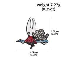 1枚可爱卡通毛毛虫合金珐琅徽章动漫骑士苍白之王胸针，可别在衣服、帽子、包包上，粉丝徽章配饰礼品 - 彩色 - 查看 15