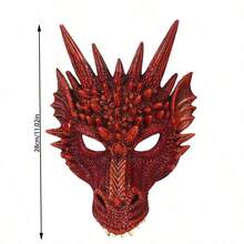 1 Set Dragon Costume Set, Includes Mask, Wings, Tail, Red Dragon Mask, Upgraded Mask, RP Dragon Costume Mask Set, Thanksgiving, Easter Gift | Dragon Warrior Mask, Themed Costume, Party Outfit, Teenage Dress Up - Multicolor - View 5