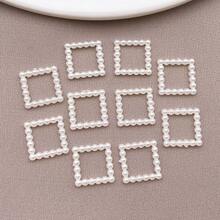 100pcs/Pack ABS Pearl-Effect Hollow-Out Heart & Butterfly DIY Charms. Hot-Selling Mini 3D Embellishments And Filigree Pearl Accessories. - White - View 22