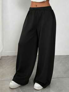 2pcs Teen Girls Minimalist Versatile Lazy Casual Comfortable Long Pants - Multicolor - View 3
