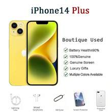 Điện thoại Apple iPhone 14 Plus 256GB/512GB đã qua sử dụng, tình trạng A+, còn mới 95%, màn hình 6.7 inch, hai SIM, pin bền bỉ, phù hợp cho các hoạt động ngoài trời, du lịch ngắn ngày, chụp ảnh và liên lạc. - Màu vàng - Xem 2