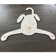 1pc Cartoon Wooden Clothes Hanger, Baby Room Hanging Clothes Rack, Baby Clothes Storage Hanger With Hooks, Drying Rack - Apricot - View 8