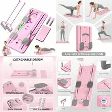 Tabla de pilates Máquina reformador de pilates Tabla de Ejercicio MultifunciónTablero Pilates Reformer Plegable Multiusos tabla deslizante pilates Máquina de Ejercicio en Casa Abdominales - rosa - Ver 1