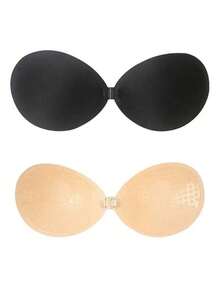 2/1 Pair Adhesive Push-Up Bras, Reusable Strapless Front Closure Invisible Nipple Covers, Women Lingerie & Accessories - Multicolor - View 15