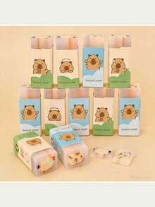 可爱卡通动物橡皮擦 | 水豚特别款橡皮擦（全身三明治式可切片设计） | 趣味返校小礼物，升级材质 | 适用于办公及学习用品，学生奖励 | 送给朋友、家人和同学的完美节日礼物 | 新年及返校季的理想之选