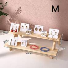 1-4层木质桌面展示架，适用于手镯、耳环、娃娃展示架，大容量戒指耳环展示架 - 米色 - 查看 12