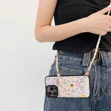 1pc Elegant & Beautiful Star Pattern PU Leather Card Holder Crossbody Wallet Phone Case Compatible With IPhone 17, 16, 16e, 15, 14 Plus, 13, 12, 11 Pro Max, Protective Cover - Star - View 7