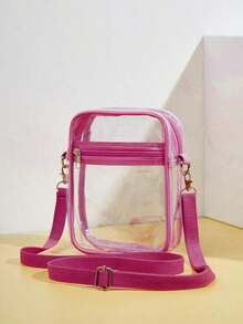 Women's Mini Clear Beach Crossbody Phone Bag Stadium Bag, Stadium Approved 19 X 14.5 X 5 Clear Transparent Purse Bag For Concerts Sports Events Festivals HN2J - Clear - View 1
