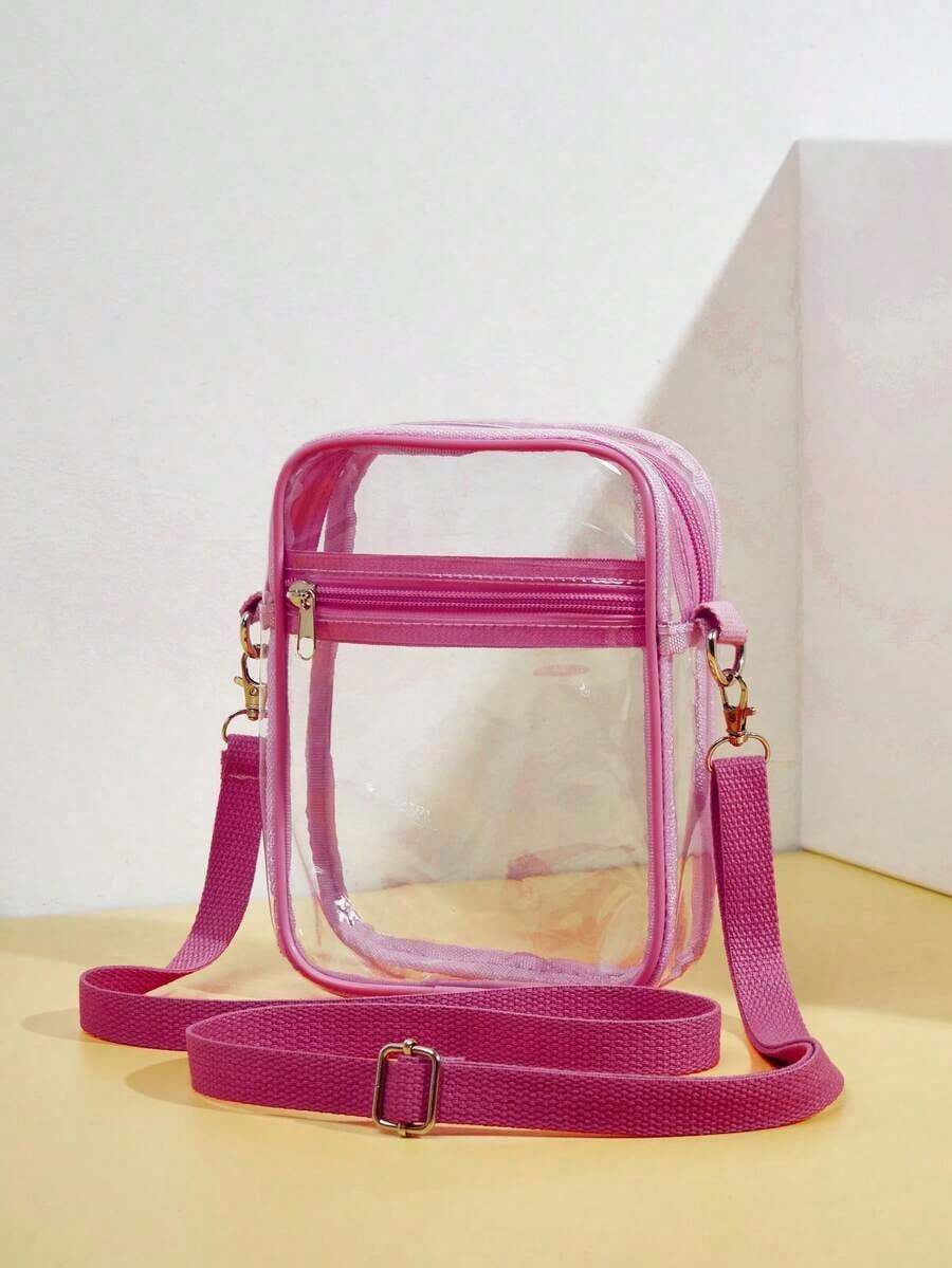 Women's Mini Clear Beach Crossbody Phone Bag Stadium Bag, Stadium Approved 19 X 14.5 X 5 Clear Transparent Purse Bag For Concerts Sports Events Festivals HN2J - Clear - View 1