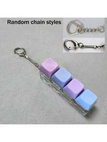 1pc Keyboard Fidget Keychain - Click Press Decompression Toy For Adults, Stress Relief Finger Keychain & Unique Office Gift - Multicolor - View 13