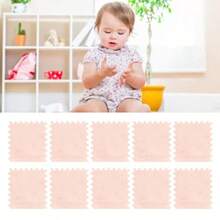 FIAN Cryfokt Alfombra de Espuma de Felpa Entrelazada Losetas Cuadradas Entrelazadas con Superficies Antideslizantes Alfombras Suaves de 12 2 X 11 8 Pulgadas para Dormitorio Guardería Sala - Bronceado suave - Ver 3