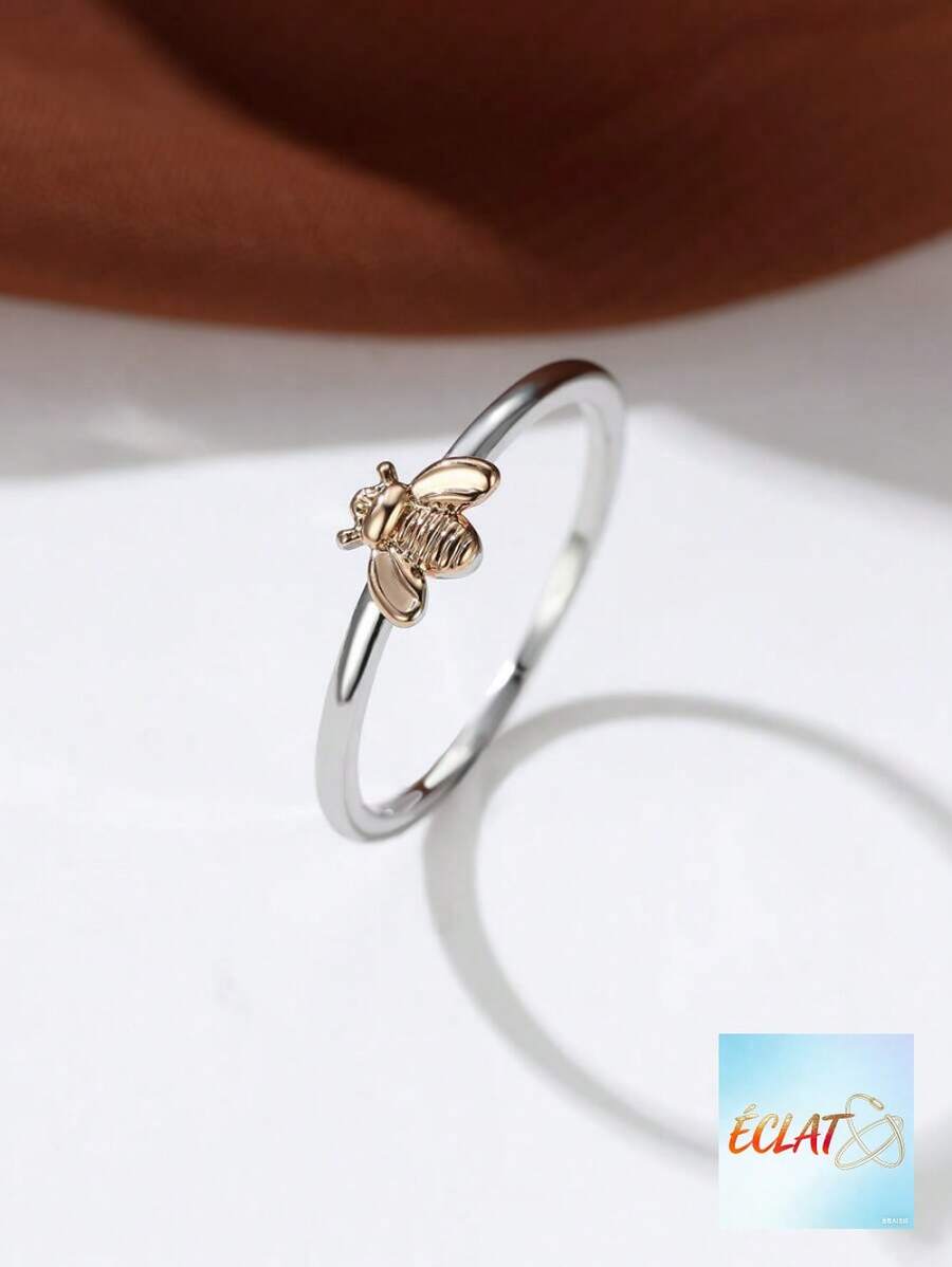 Anillo decorativo de abeja JXOX - Plateado - Ver 1