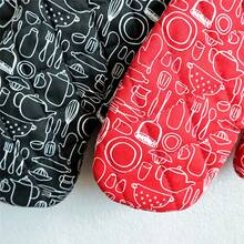 Knife & Fork Pattern Heat Resistant Gloves & Pads, Baking Gloves Set, Home Kitchen Baking Gloves, Microwave Oven Gloves, Heat Resistant Pads, High Temperature Resistant - Multicolor - View 8