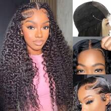 40 Inch Put On And Go Glueless Human Hair Wig Deep Wigs Human Hair 5x5 HD Lace Closure Transparent 250% Density Pre Plucked Pre Cut With Invisible Bleached Knots 3s Ready To Wear Silky Straight Wigs For Beginners Natural Black Color No Glue Needed - Natural Black - Xem 9