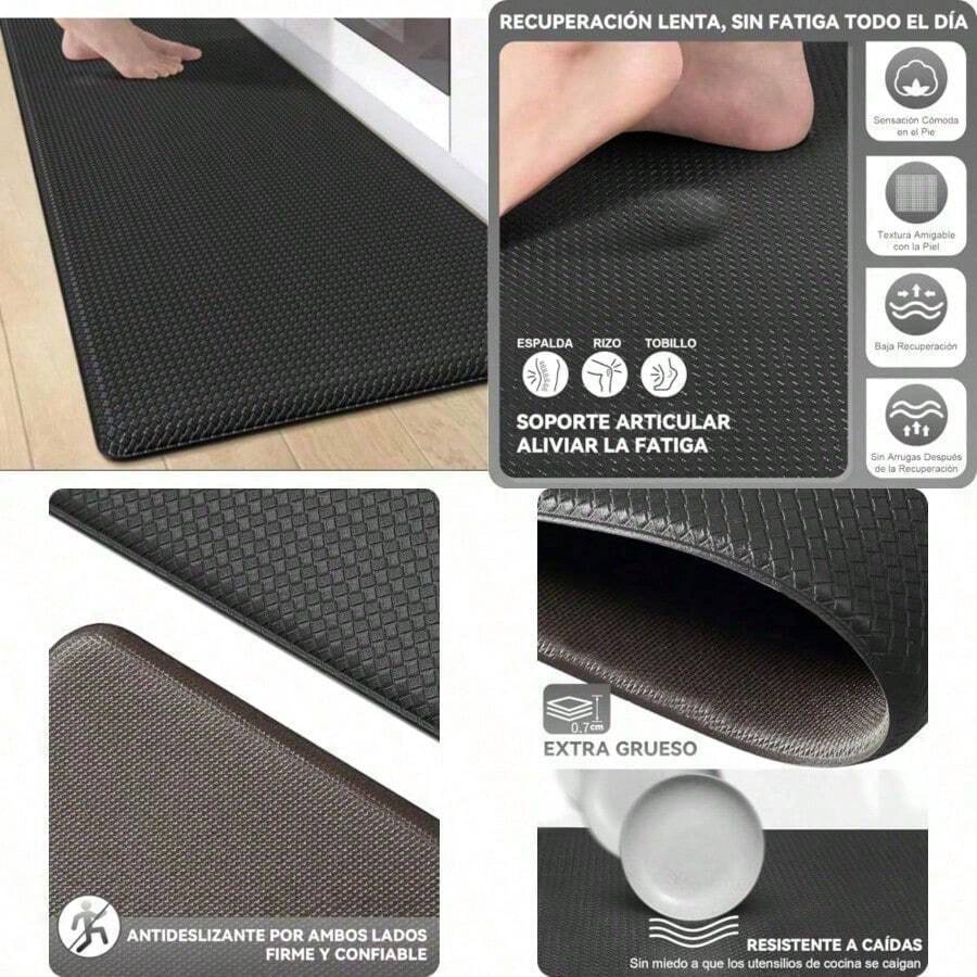 &JYYBN Tapete Antifatiga para Cocina 45x75cm Tapete Confort Acolchado de Cocina Espuma de Memoria Sin Fatiga al Estar de Pie Impermeable Antiderrapante - Multicolor - Ver 1